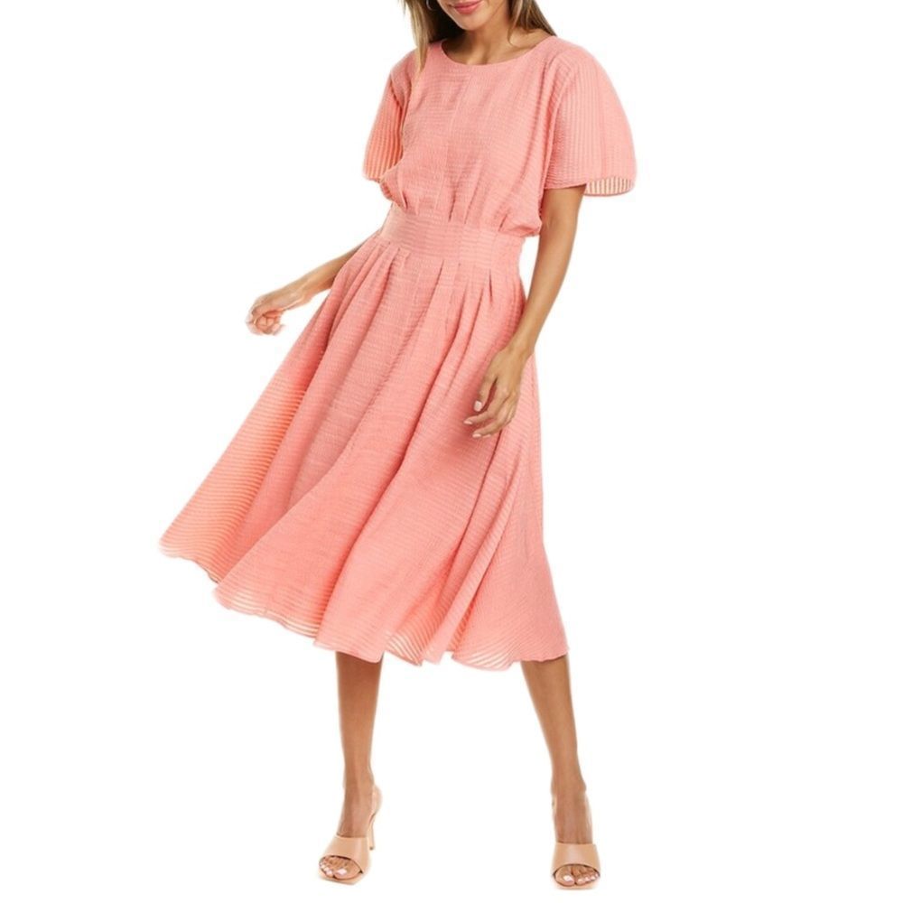 Club Monaco Seer Sucker Dress | Pink Coral | Size 4 | NWT